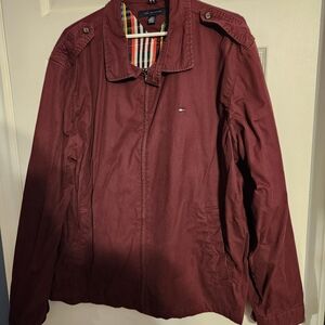 Tommy Jacket Men's XXL Burgandy lined excellent condition